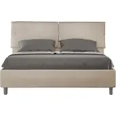 Ityhome - Lit coffre rembourré 160x200 microfibre sable Sleeper