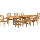 Syfax Ensemble de salle à manger pour jardin 9 pcs Marron