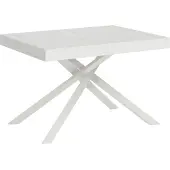 Ityhome - Table extensible 130/390x90 cm Karida frêne blanc pieds blancs