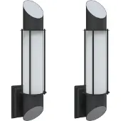 vidaXL Lampes murales d'extérieur 2 pcs. noir acier inoxydable
