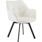 CLP Chaise de salle à manger Jordi, revêtue de velours, couleur crème