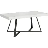Ityhome - Table extensible 180/284x90 cm Booster frêne blanc pieds anthracite