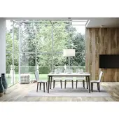 Itamoby - Table extensible 180/284x90 cm Rio frêne blanc pieds anthracite