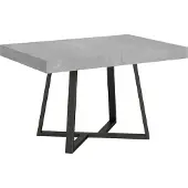 Ityhome - Table extensible 120/380x90 cm Zeplir effet gris béton pieds anthracite