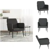 vidaXL Fauteuil Noir 61x78x80 cm Similicuir - Fauteuil