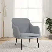 The Living Store fauteuil gris clair 63x76x80 cm tissu