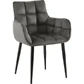 CLP Tabouret Tirana en velours - anthracite