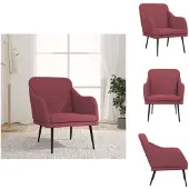 vidaXL Fauteuil rouge vin 63x76x80 cm Tissu - Fauteuil