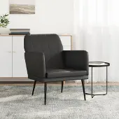 The Living Store Fauteuil Noir 61x78x80 cm Similicuir