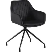 CLP Chaise de salle à manger Welby en velours - noire