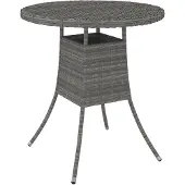Syfax Table de jardin Gris 70x70x73 cm Résine tressée