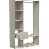 Dmora Tsuruhime - Armoire Grande, 119x183h cm Chêne Brun, un Tiroir