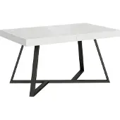 Ityhome - Table extensible 160/264x90 cm Booster frêne blanc pieds anthracite
