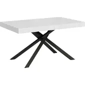 Ityhome - Table extensible 160/420X90 cm Karida frêne blanc pieds anthracite