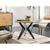 Mirjan 24 Table basse ronde BURNET 2 – chêne doré / noir