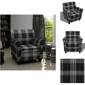 vidaXL Fauteuil avec assise rembourrée Noir Tissu - Fauteuil