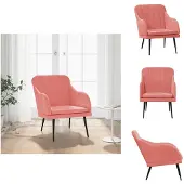 vidaXL fauteuil rose 63x76x80 cm velours - Fauteuil