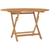 Syfax Table pliable de jardin Ø 110x75 cm bois massif de teck