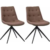 CLP Lot de 2 chaises de salle à manger Merna - tissu - gris foncé