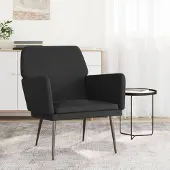 The Living Store fauteuil noir 62x79x79 cm velours
