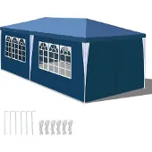 Jiubiaz Pavillon Camping Tente de réception robuste 3x6m Bleu pratique
