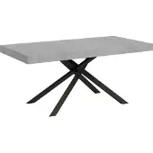 Ityhome - Table extensible 160/244x80 cm Karida gris béton pieds anthracite