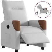 Syfax Fauteuil inclinable électrique gris nuage tissu
