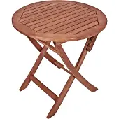 Spetebo Table ronde, pliante - Diamètre 70 cm - Bois d'eucalyptus