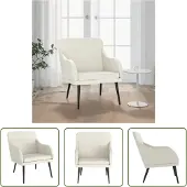 The Living Store Fauteuil Crème 63x76x80 cm Velours