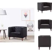 vidaXL Fauteuil noir velours - fauteuil