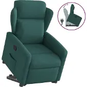 Syfax Fauteuil relax avec releveur Vert foncé Tissu