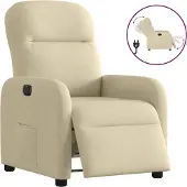 Syfax Fauteuil inclinable électrique Crème Tissu