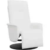 Syfax Fauteuil inclinable avec repose-pieds blanc similicuir