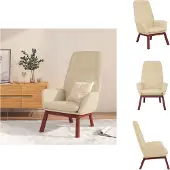 vidaXL Fauteuil Relax Tissu Crème - Fauteuil