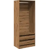 Syfax Garde-robe chêne artisanal 80x50x200 cm bois d'ingénierie
