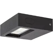 Rabalux 7052 Applique murale d'extérieur Ganges, 7 W, 4000 K, 575 lm, aluminium, noir, carrée, blanc neutre, IP65, 12 cm