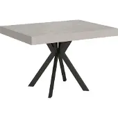 Ityhome - Table extensible 120/224x90 cm Dolcezza cachemire pieds anthracite