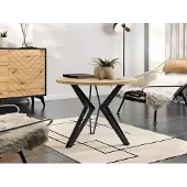Mirjan 24 Table basse ronde BURNET 2 – chêne artisan / noir