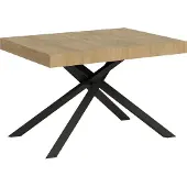 Ityhome - Table extensible 120/224x90 cm Karida chêne nature pieds anthracite