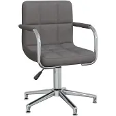 Syfax Chaise pivotante de bureau Gris foncé Tissu