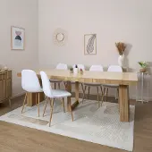 Home Deco Factory Table Extensible - - Klaus - Marron - 47 x 90 cm à 235 cm