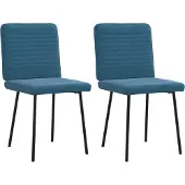 Syfax Chaises à manger lot de 2 Bleu Velours