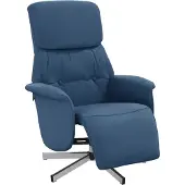 Syfax Fauteuil inclinable avec repose-pieds bleu tissu