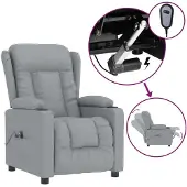 Syfax Fauteuil inclinable électrique Gris clair Tissu