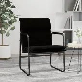 The Living Store Fauteuil lounge Noir 55x64x80 cm Tissu