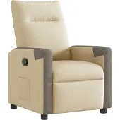 Syfax Fauteuil inclinable Crème Tissu