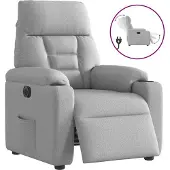 Syfax Fauteuil inclinable électrique gris nuage tissu