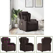 The Living Store fauteuil de massage tissu marron foncé
