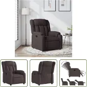 The Living Store fauteuil inclinable en tissu marron foncé