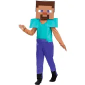 Minecraft Steve Luxury Junior Costume Violet 3-4 Years Enfants